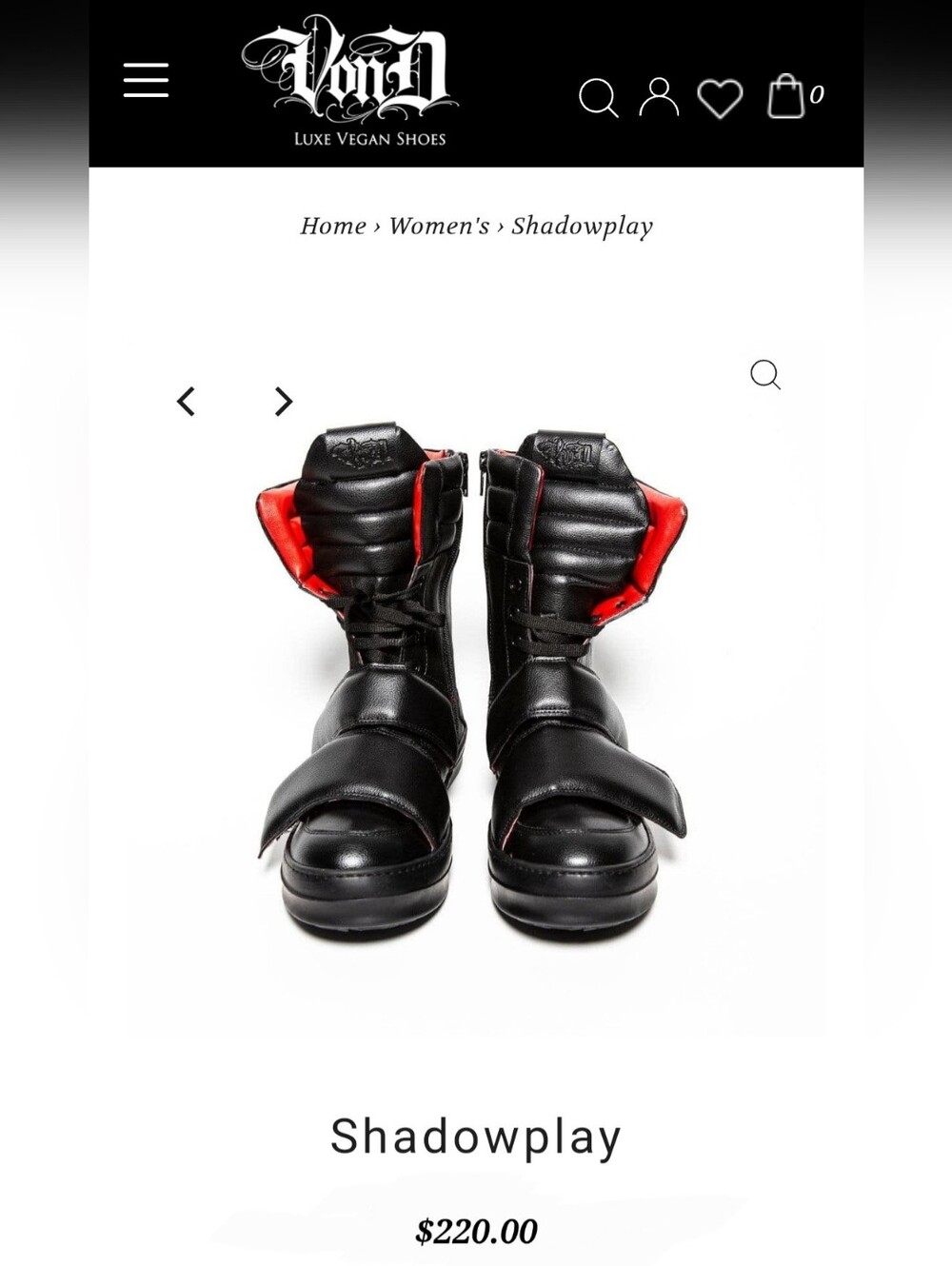 Von D Shoes Shadowplay High Top Chunky Combat Boot Vegan Sneakers